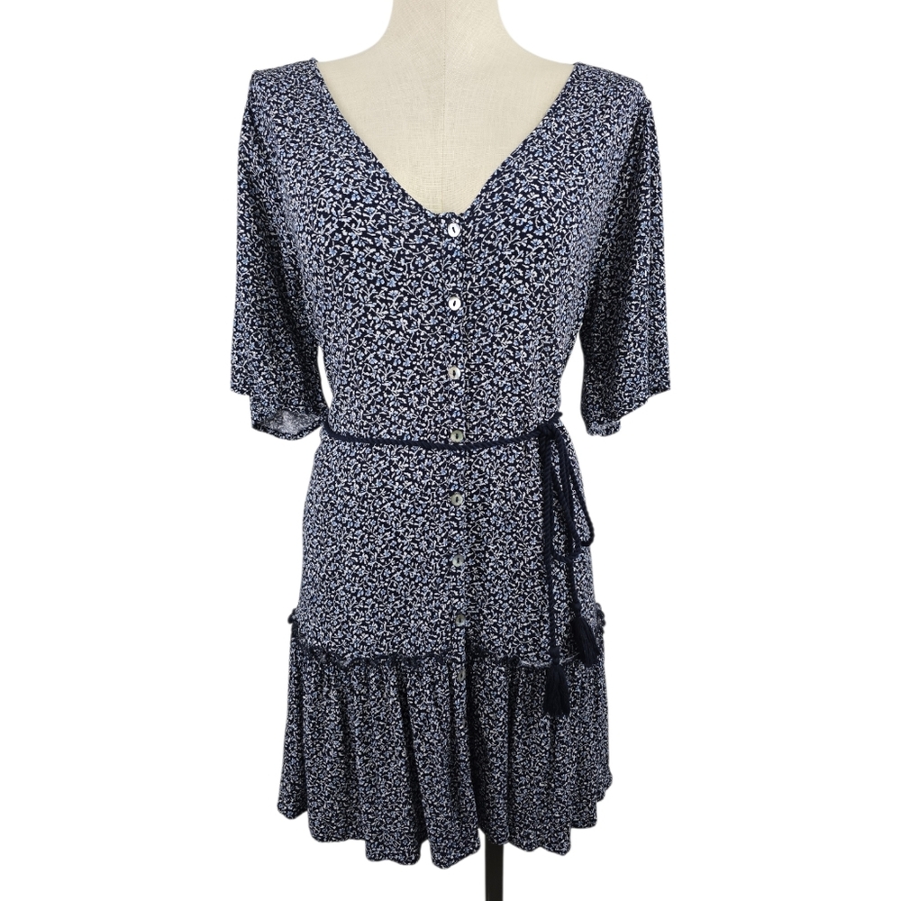 Faherty Orinda Mini Dress - Navy Floral Size Medium